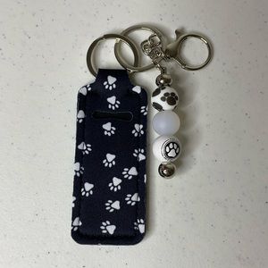 Dog Paw Keychain With Chapstick Holder